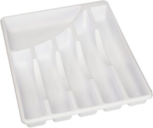sterilite cutlery tray, 11-3/4 in w, 1-7/8 in d, plastic, white, 14-1/8″ x 11-3/4″ x 1-7/8″
