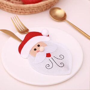 Christmas Dinner Table Decorations Christmas Silverware Holder Pockets Santa Claus Elk Snowman Forks Bags Cutlery Holders Pockets Christmas Party Dinner Table Decorations