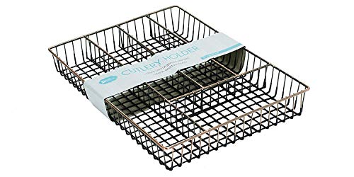 DINY Home & Style 5 Compartment Cutlery Tray Utensil Flatware Dividers Kitchen Drawer Organizer Cutlery Holder (Bronze)