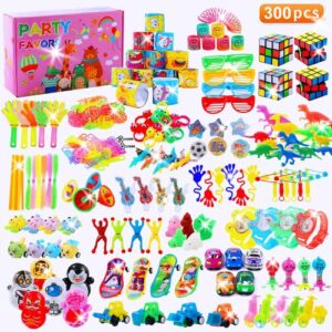 300 PCS Party Favors Toy Assortment for Kids, Valentines Day Gifts for Kids, Easter Basket Stuffers ,Birthday Gift Toys, Stocking Stuffers,Treasure Box Toys, Carnival Prizes, School Classroom Rewards, Pinata Stuffers, Bulk Toys Treasure Box for Boys and G