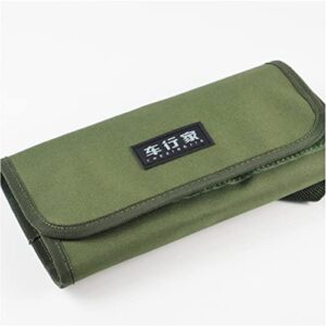 xiaoguozi Cutlery Storage Bag,Portable Polyester Roll Up Pouch Bag For Forks, Spoons, Chopstick,Water Resistant Storage Kitchen Cooking Utensil Set Travel Organizer, Army Green