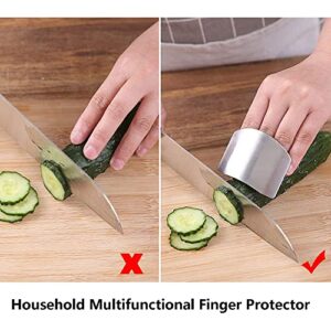 Mcles Stainless Steel Finger Guard, 2PCS Finger Guards For Cutting, Kitchen Tool Finger Guard, Finger Protectors, Finger Protector, Avoid Hurting When Slicing And Dicing Kitchen Safe Chop Cut Tool