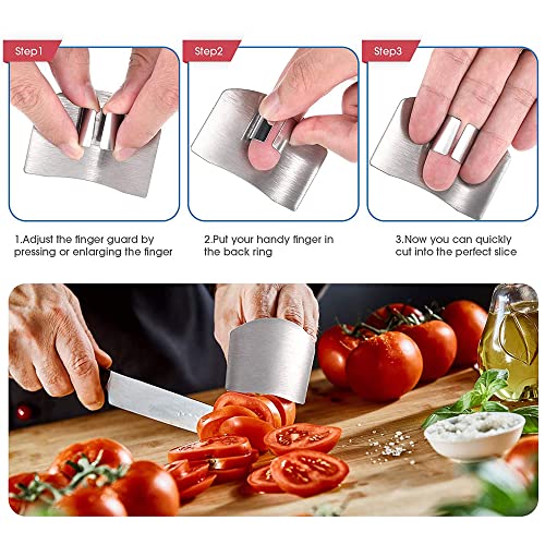 Mcles Stainless Steel Finger Guard, 2PCS Finger Guards For Cutting, Kitchen Tool Finger Guard, Finger Protectors, Finger Protector, Avoid Hurting When Slicing And Dicing Kitchen Safe Chop Cut Tool