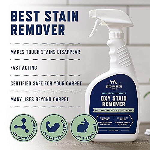 Rocco & Roxie Oxy Stain Remover - Oxygen Powered Carpet Cleaner Spray - Spot Cleaner for Upholstery, Couch, Laundry, Rug, Clothes, Car Seat, Mattress, Sofa, and More. - Pet & Baby Stains