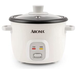 aroma housewares 4-cups (cooked) / 1qt. rice & grain cooker (arc-302ng), white