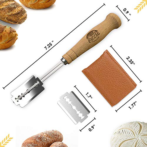 RICCLE Bread Lame Slashing Tool, Dough Scoring Knife with 15 Razor Blades and Storage Cover