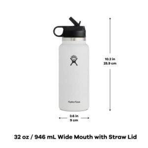 Hydro Flask 32 oz Wide Mouth Straw Lid White