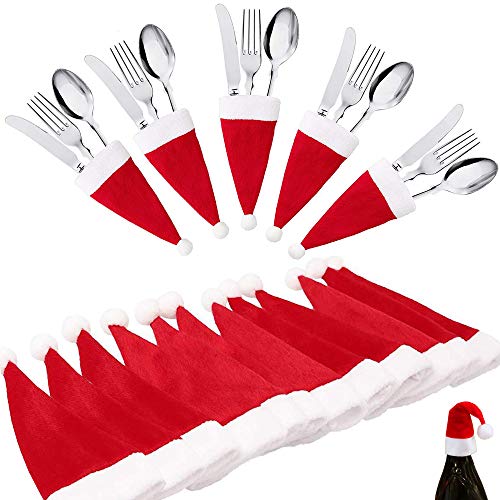 Christmas Santa Silverware-Holders Cutlery-Holders Flatware-Organizers - Xmas Party Dinnerware Decoration Supplies 30 PCS (30)