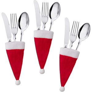 Christmas Santa Silverware-Holders Cutlery-Holders Flatware-Organizers - Xmas Party Dinnerware Decoration Supplies 30 PCS (30)