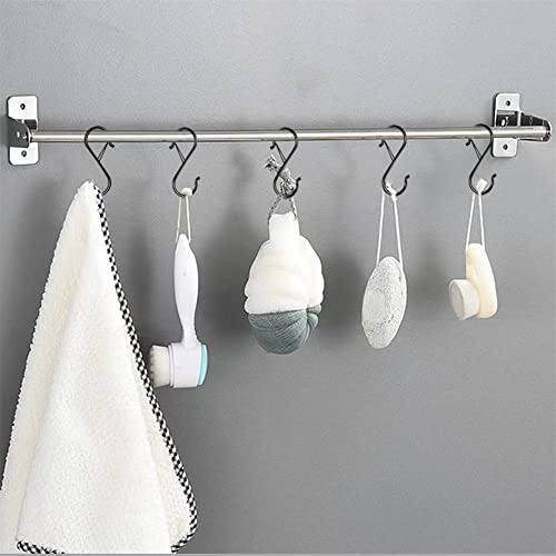 8 Pack S Hooks for Hanging, 3.5 inch Heavy Duty S Hooks with Safety Buckle S Shaped Hooks Kitchen Pot Rack Hooks Closet Hooks for Hanging Plants, Clothes, Kitchen Utensil, Pots and Pans, Bags (Black)