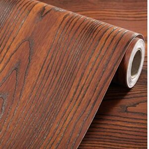 Brown Wood Grain Contact Paper Self Adhesive Shelf Liner Peel and Stick Film for Cabinets Shelves Drawers Decorative Waterproof Vinyl Shelf Paper Drawer Kitchen Cabinet Sticker 16 x 78.7 Inches