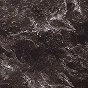 Yija Black Brown Marble Removable Wallpaper Film Self-Adhesive Granite Sticker Kitchen Peel Stick Backsplash Marble Tile Countertop Furniture Shelf 15.6In by79In