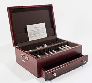 american chest company – bounty; one-drawer solid cherry flatware chest (rich mahogany on solid cherry)
