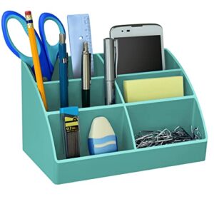 acrimet incline desktop easy organizer caddy holder – supplies storage and home organization (plastic) (solid green color)