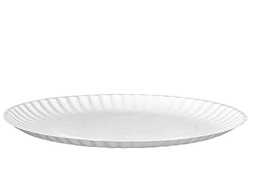 Comfy Package [300 Pack] Disposable White Uncoated Paper Plates, 9 Inch Large
