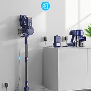 Voweek Cordless Vacuum Cleaner, 6 in 1 Lightweight Stick Vacuum Cleaner with 3 Power Modes, LED Display, Powerful Stick Vacuum Up to 45min Runtime, Vacuum Cleaner for Hardwood Floor Pet Hair Home Car