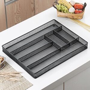 velaze black cutlery organizer kitchen /office mesh steel utensil drawer storage
