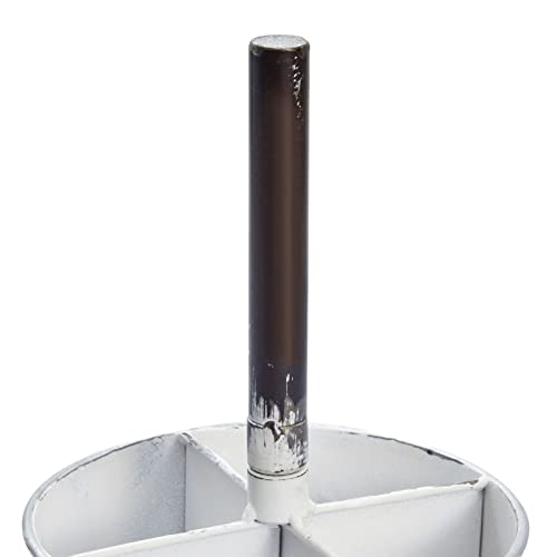 Kitchen Utensil Holder for Countertop with 4 Compartments, Galvanized Flatware Caddy (6 x 11 In)