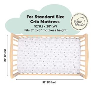 2-Pack Organic Crib Sheets for Boys, Girls - Jersey Fitted Crib Sheet, Baby Crib Sheets Neutral, Crib Mattress Sheet, Cotton Crib Sheets, Soft Baby Sheets for Crib, Unisex Crib Fitted Sheet (Woodland)