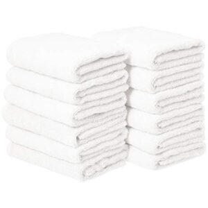 amazon basics cotton hand towel – 12-pack, white