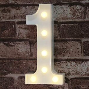 pooqla decorative led light up number letters, white plastic marquee number lights sign party wedding decor battery operated number (1)