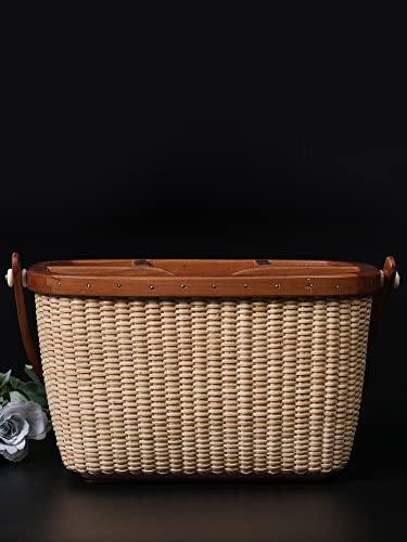 Teng Tian Nantucket Utensil Caddy Napkin Holder and Organizer Multi-Purpose Rattan Caddy Ideal for Kitchen Dining Entertaining Tailgating Picnics