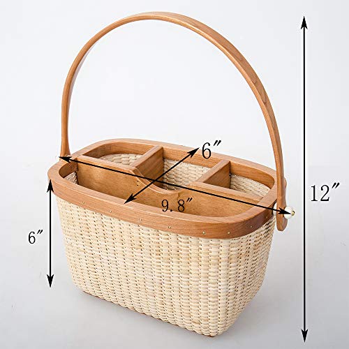 Teng Tian Nantucket Utensil Caddy Napkin Holder and Organizer Multi-Purpose Rattan Caddy Ideal for Kitchen Dining Entertaining Tailgating Picnics