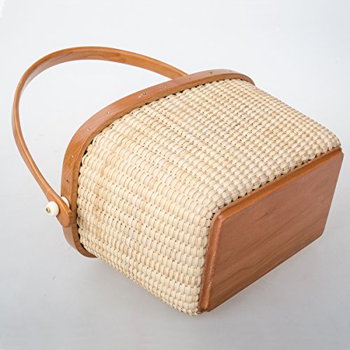 Teng Tian Nantucket Utensil Caddy Napkin Holder and Organizer Multi-Purpose Rattan Caddy Ideal for Kitchen Dining Entertaining Tailgating Picnics