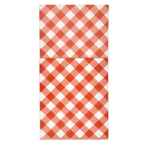 36 picnic barbecue cutlery holders red and white gingham utensil silverware paper pouch pockets for checkered summer bbq table place settings tableware party supplies decorations for knife fork spoon