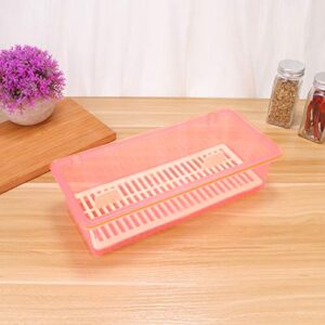 Cabilock Flatware Plastic Tray Kitchen Organizers with Lid Kitchen Cutlery and Utensil Drawer Organizer- proof Fork Utensil Storage Container (Pink)