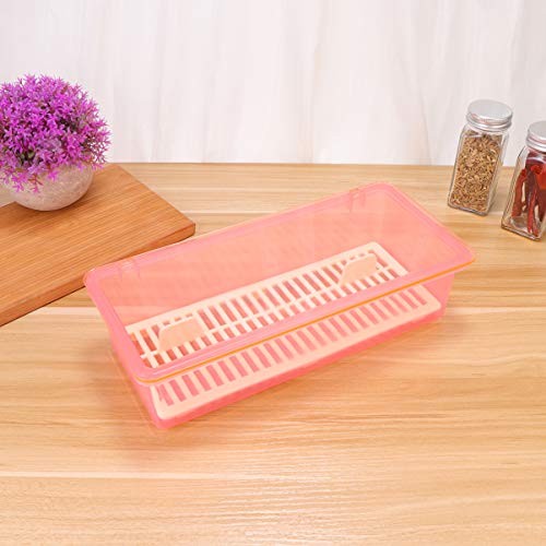 Cabilock Flatware Plastic Tray Kitchen Organizers with Lid Kitchen Cutlery and Utensil Drawer Organizer- proof Fork Utensil Storage Container (Pink)