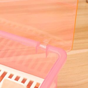 Cabilock Flatware Plastic Tray Kitchen Organizers with Lid Kitchen Cutlery and Utensil Drawer Organizer- proof Fork Utensil Storage Container (Pink)