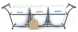 signature housewares 6137 utensil holders, medium, white