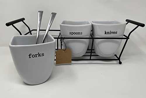 Signature Housewares 6137 Utensil Holders, Medium, White