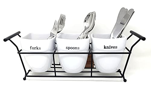 Signature Housewares 6137 Utensil Holders, Medium, White