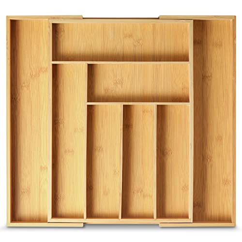 LUIGI HOUSE Extendable In-Drawer Bamboo Utensil Organizer