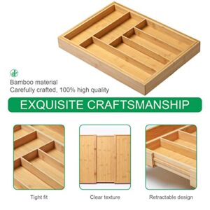 LUIGI HOUSE Extendable In-Drawer Bamboo Utensil Organizer