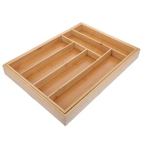 Cabilock Black Walnut Utensil Drawer Organizer Compartment Rustic Cutlery Tray Silverware Holder Tableware Chopstick Spoon Box for Kitchen Home Dining Room 35. 8cmX26cmX4. 6cm