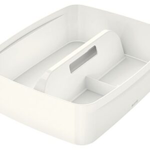 Leitz 53220001 Large MyBox Organiser Tray with Handle, Plastic, Opaque, White;MyBox