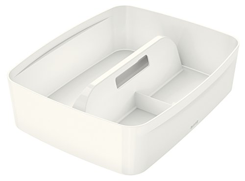 Leitz 53220001 Large MyBox Organiser Tray with Handle, Plastic, Opaque, White;MyBox