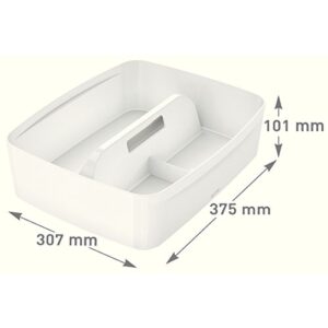 Leitz 53220001 Large MyBox Organiser Tray with Handle, Plastic, Opaque, White;MyBox