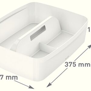 Leitz 53220001 Large MyBox Organiser Tray with Handle, Plastic, Opaque, White;MyBox