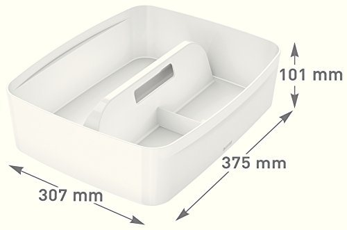 Leitz 53220001 Large MyBox Organiser Tray with Handle, Plastic, Opaque, White;MyBox