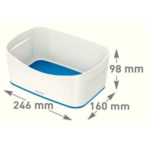 Leitz A5 MyBox Organiser Tray, High Gloss Plastic, White/Blue Metallic;MyBox