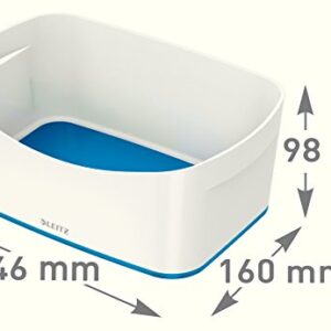 Leitz A5 MyBox Organiser Tray, High Gloss Plastic, White/Blue Metallic;MyBox