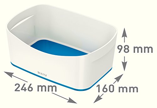 Leitz A5 MyBox Organiser Tray, High Gloss Plastic, White/Blue Metallic;MyBox