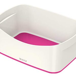 Leitz A5 MyBox Organiser Tray, High Gloss Plastic, White/Pink Metallic;MyBox