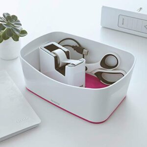 Leitz A5 MyBox Organiser Tray, High Gloss Plastic, White/Pink Metallic;MyBox