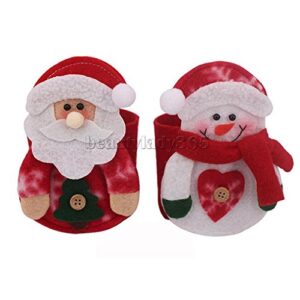 2pc Christmas Tableware Cutlery&Wine Bottle Bag Holder Knife Fork Bag 2-in-1