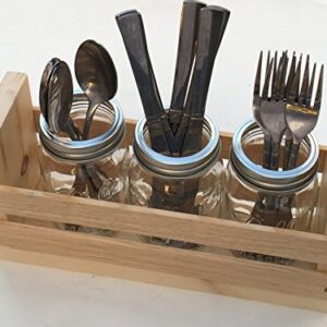 BackyardCedars Modern Farmhouse Flatware Caddy - Silverware Organizer Flatware Organizer - Wooden Silverware Caddy…